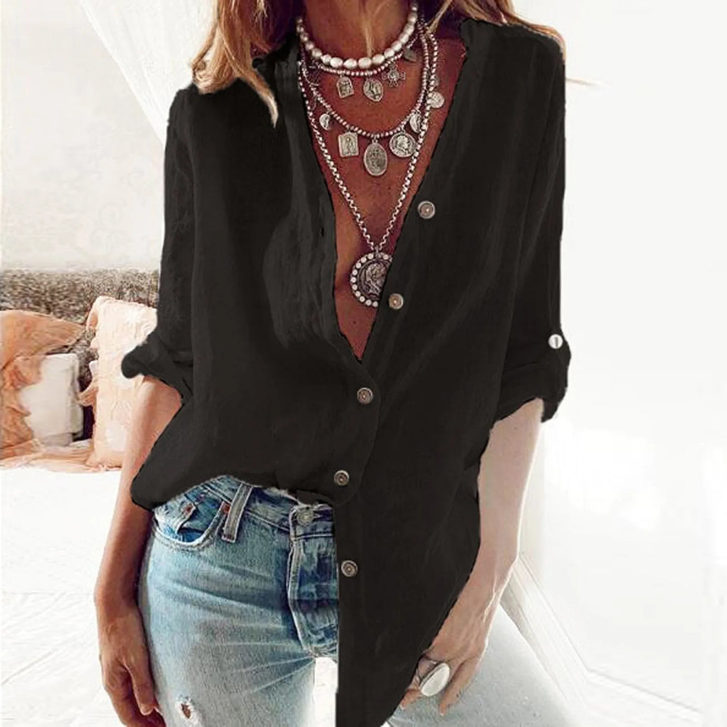 Casual Long Sleeve Blouse