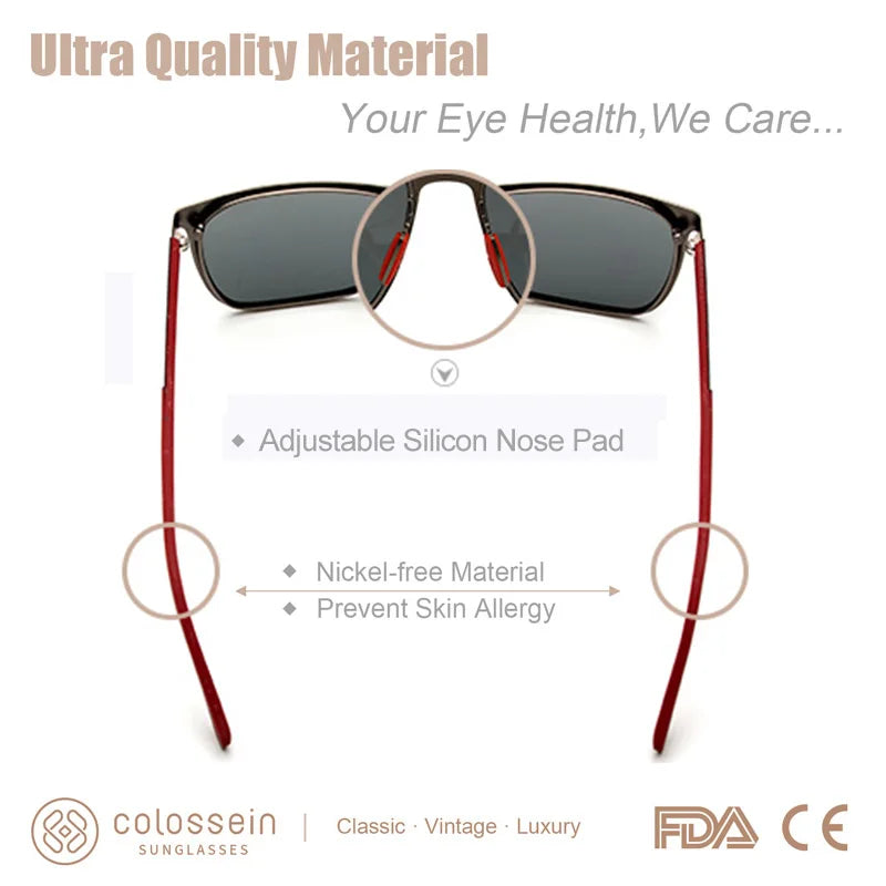 Metal Square Frame Sun Glasses