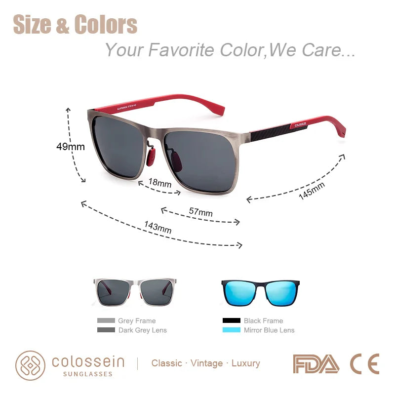 Metal Square Frame Sun Glasses