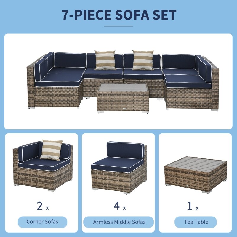 Outdoor Wicker Patio Sofa Set