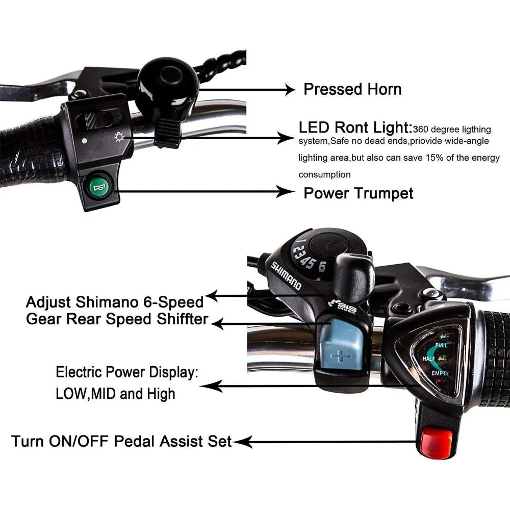 6-Speed Gear Electric Bike