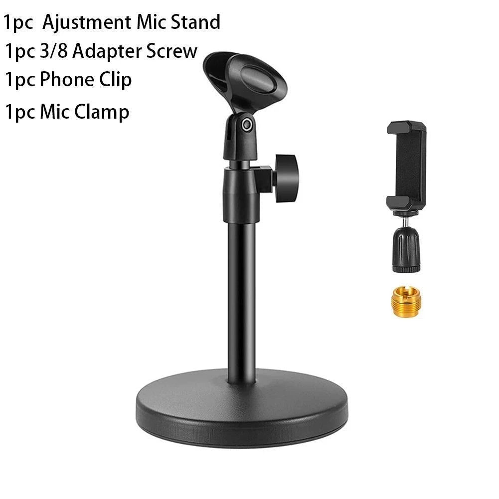 Microphone Stand with Cell Phone Holder Clip
