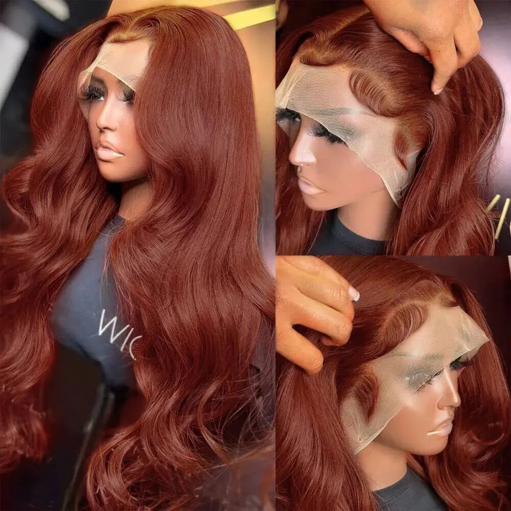 Reddish Brown Body Wave Lace Frontal Wig