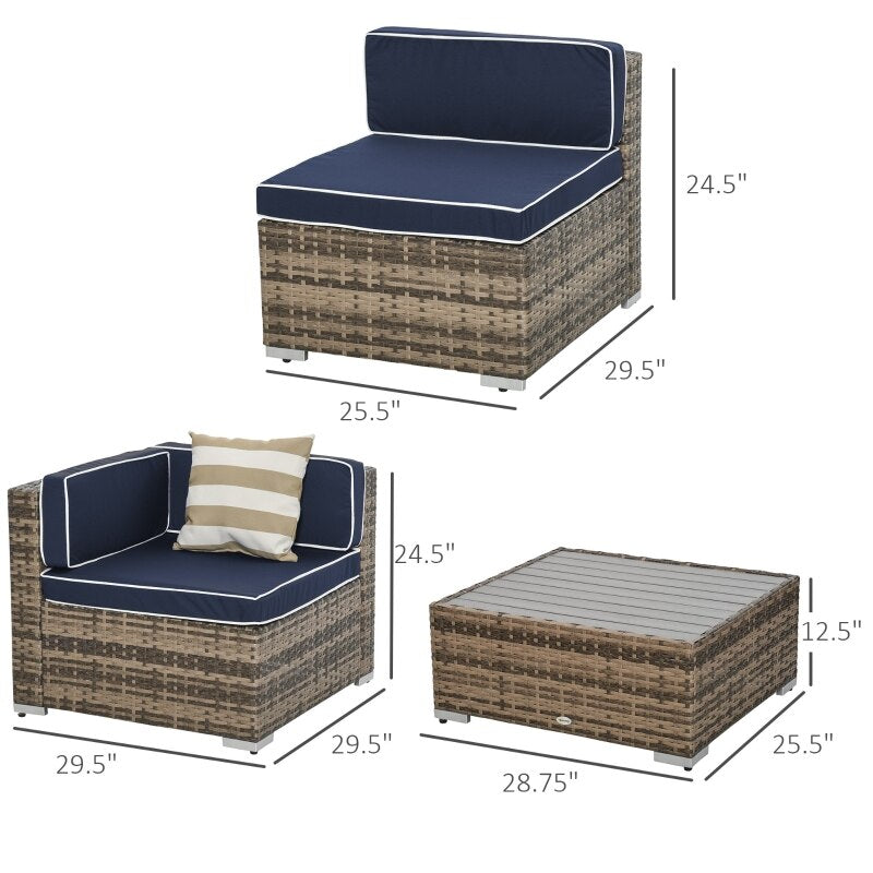 Outdoor Wicker Patio Sofa Set