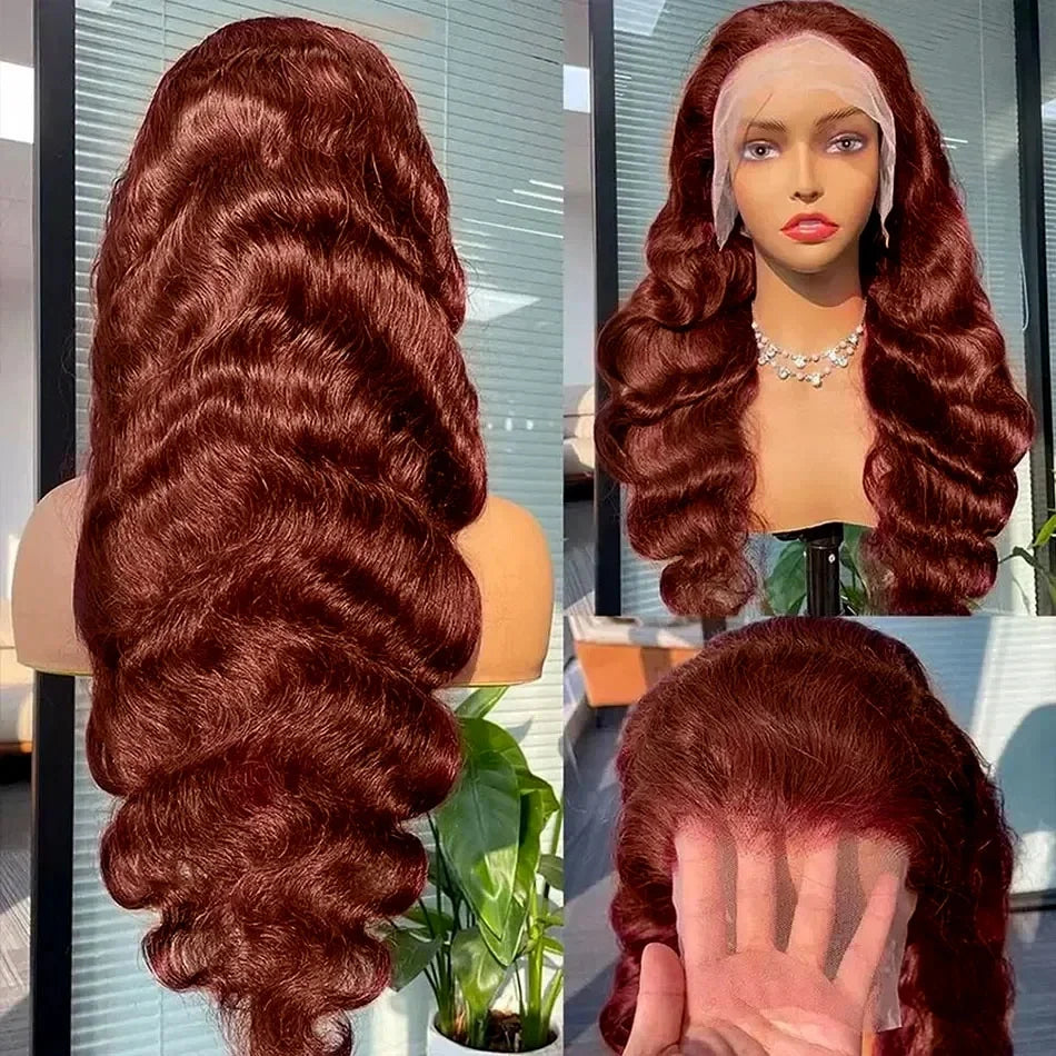 Reddish Brown Body Wave Lace Frontal Wig