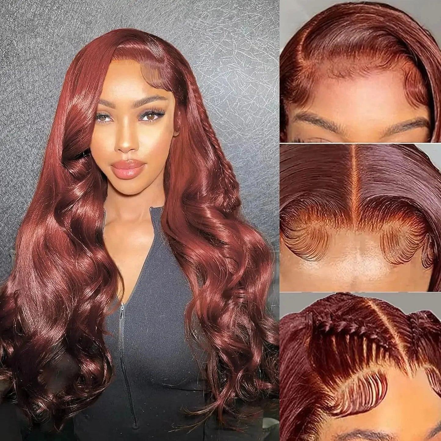 Reddish Brown Body Wave Lace Frontal Wig