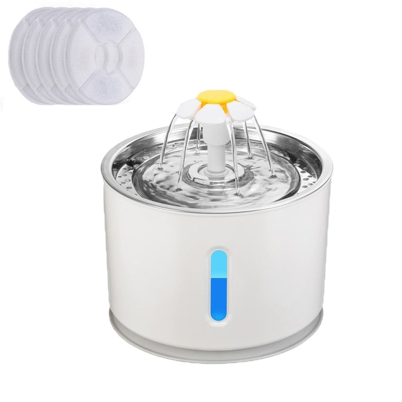 Automatic Pet Water Fountain with LED Lighting - suniah