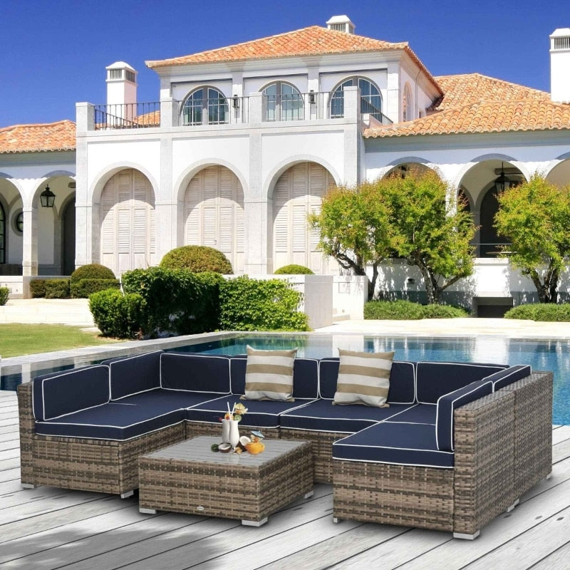 Outdoor Wicker Patio Sofa Set