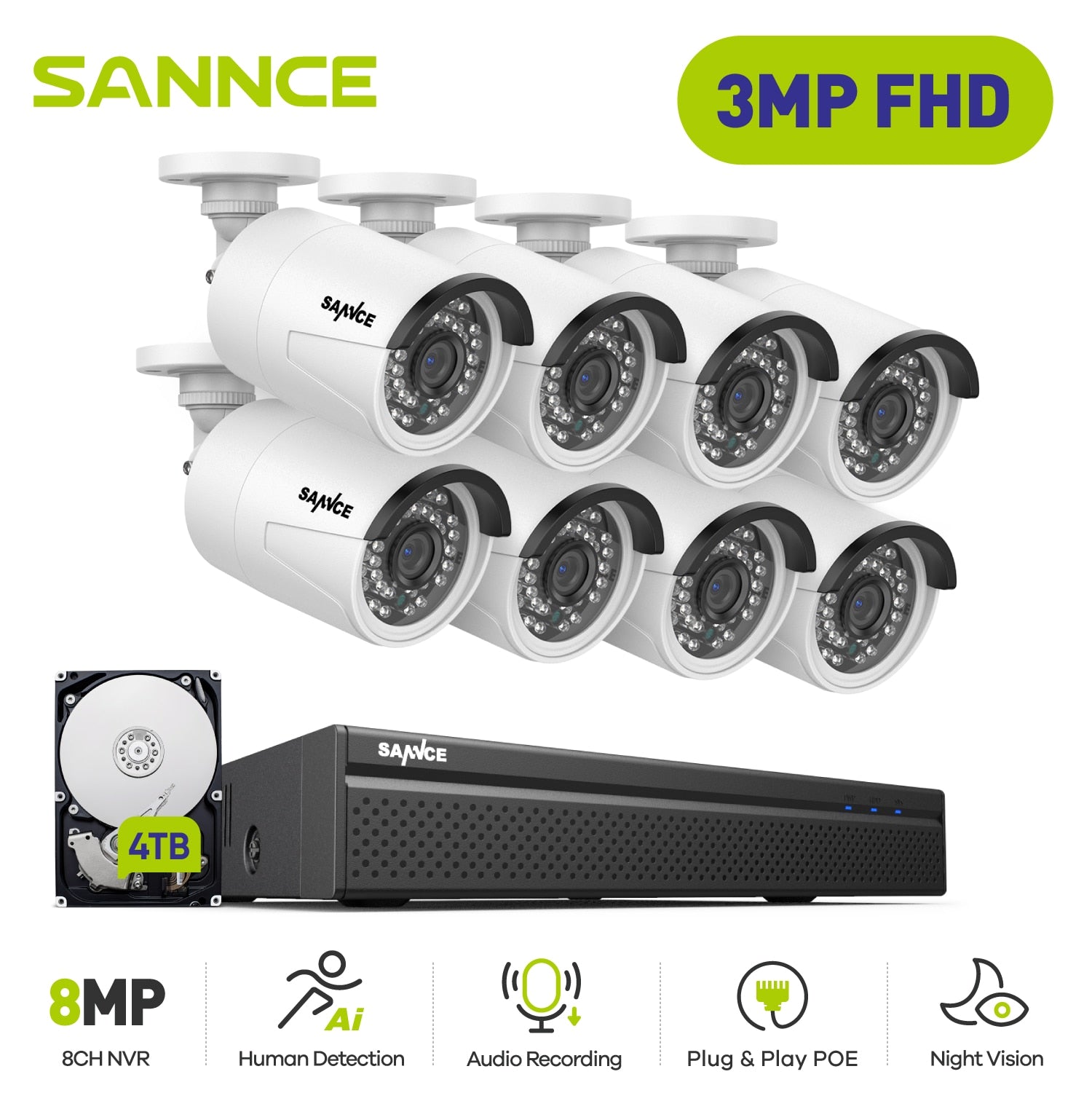Video Surveillance Security System With Mic Audio - suniah