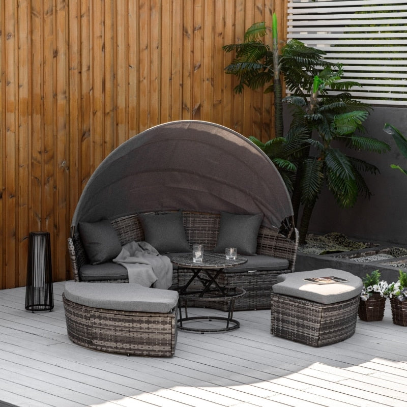 Patio Wicker Lounge Set - suniah