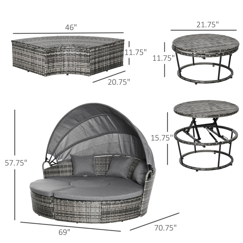 Patio Wicker Lounge Set - suniah